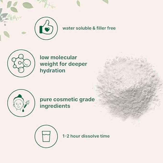 STRBOXONG HYALURONIC ACID POWDER, DIY FACIAL SERUM, LOW MOLECULAR WEIGHT HYALURONIC ACID POWDER, SODIUM HYALURONATE SERUM, SKIN HYDRATION CARE FORMULA, FOR SMOOTHS ALL SKIN TYPES - Image 3